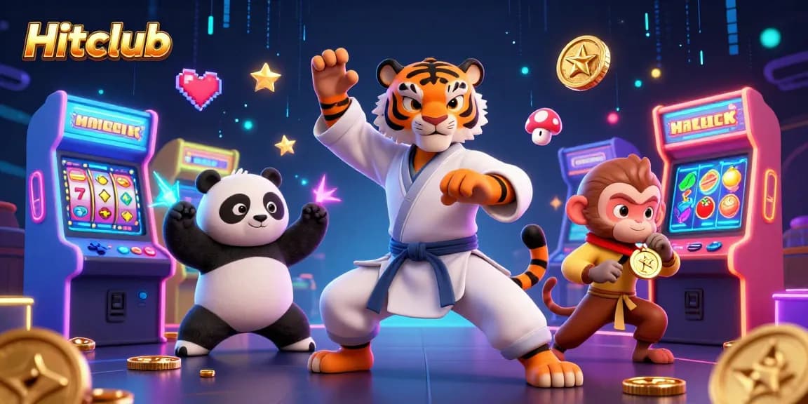 Engage with Hitclub's exciting gaming experience amid vibrant 3D visuals and dynamic casino elements.