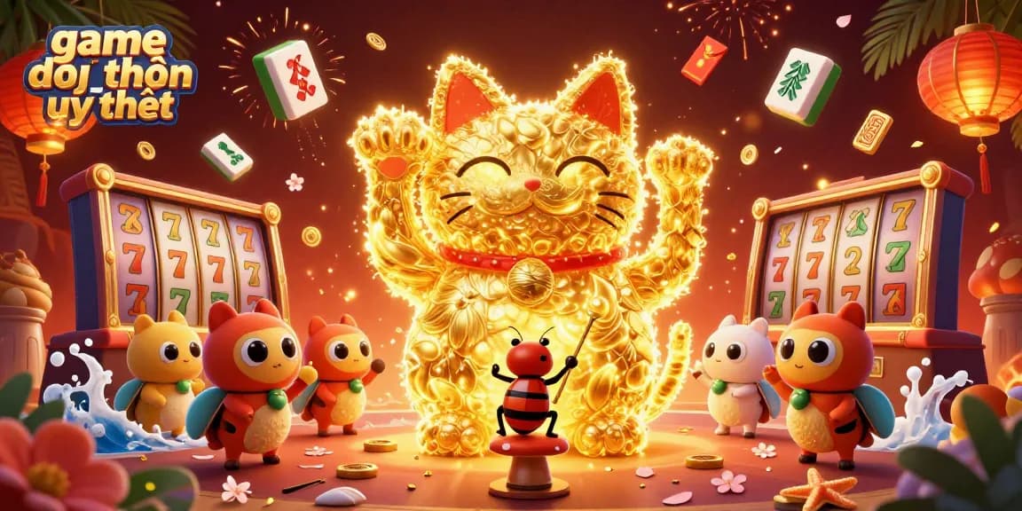 Experience game đổi thưởng uy tín with a vibrant scene of lucky symbols and rich casino elements.