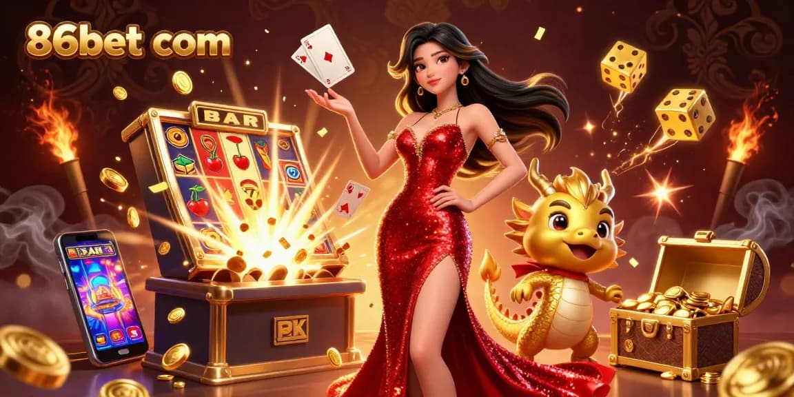 Play exciting casino games at 86bet com, with a stunning Asian hostess and vibrant slots.