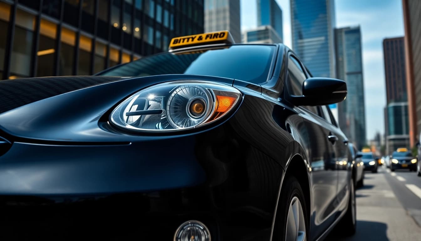 Minicabs navigating through a vibrant cityscape showcasing their reliability and convenience.