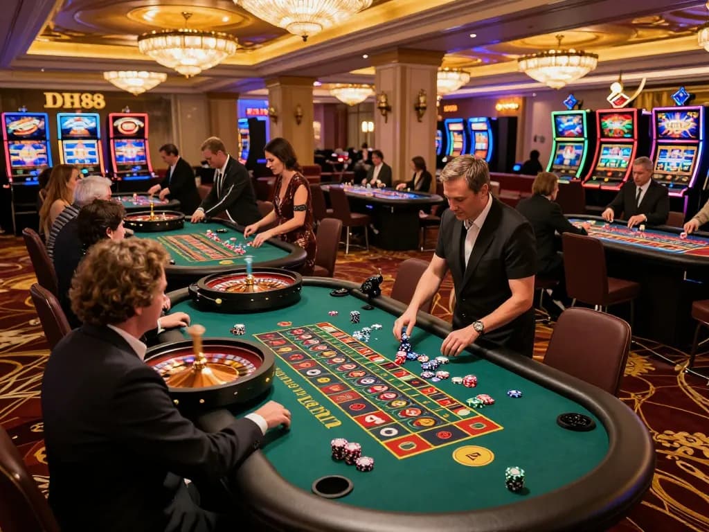 Players enjoying thrilling roulette games at DH 88 casino with vibrant atmosphere.