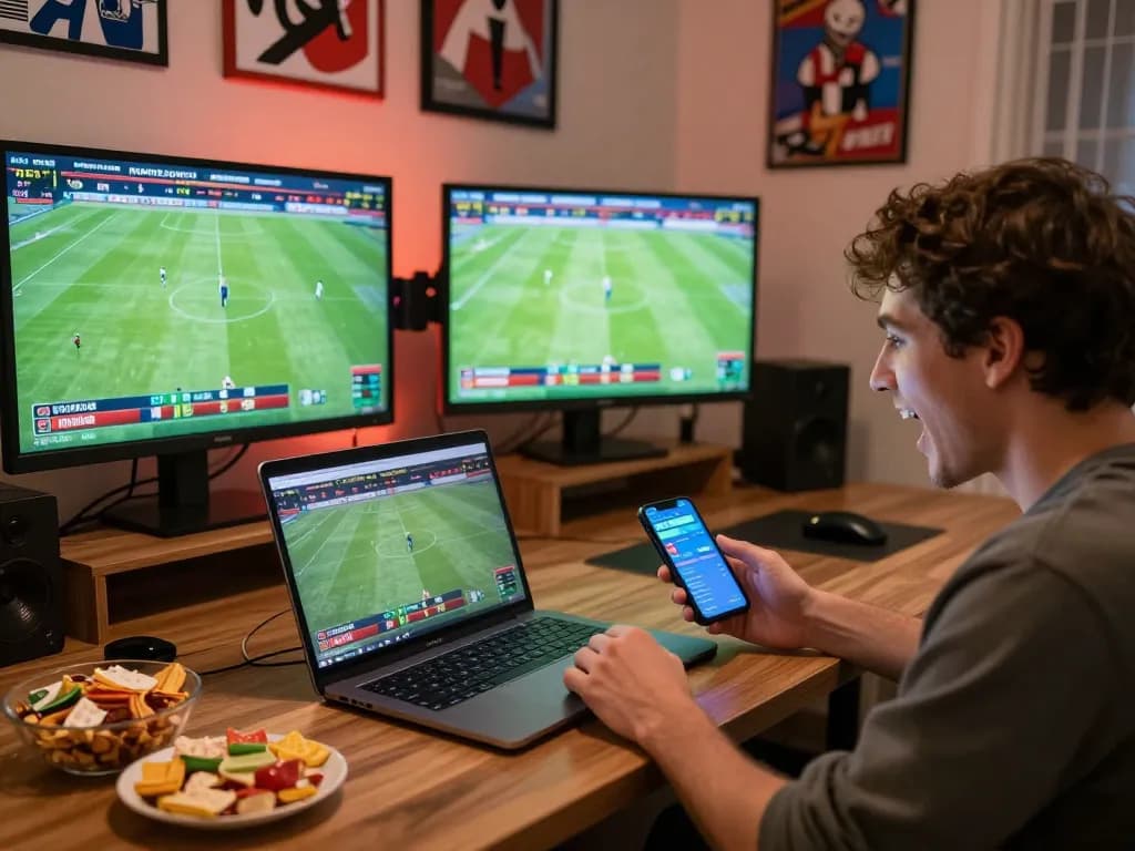 KQBD - Xem KQ Bóng Đá Trực Tuyến Miễn Phí, Chất Lượng Cao enjoying dynamic home sports betting setup with live matches visible.