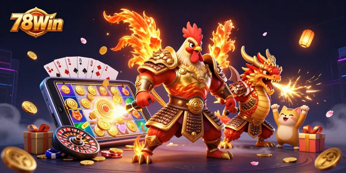 Experience thrilling gameplay with 78Win, featuring vibrant characters and dynamic casino elements.