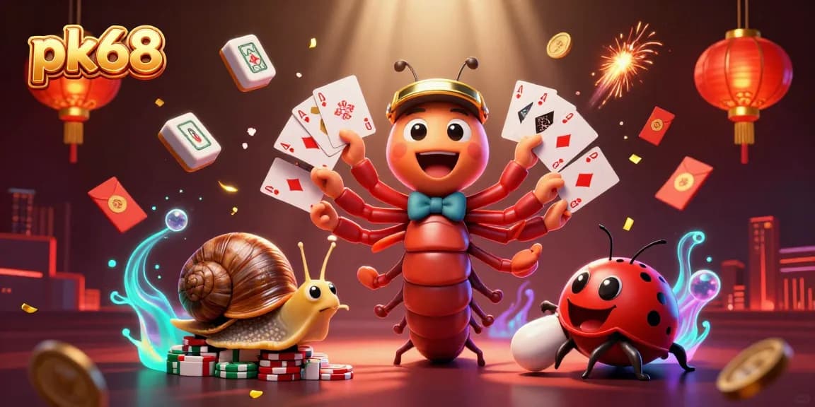 Experience exciting games and winning strategies with pk68's dynamic casino artwork.