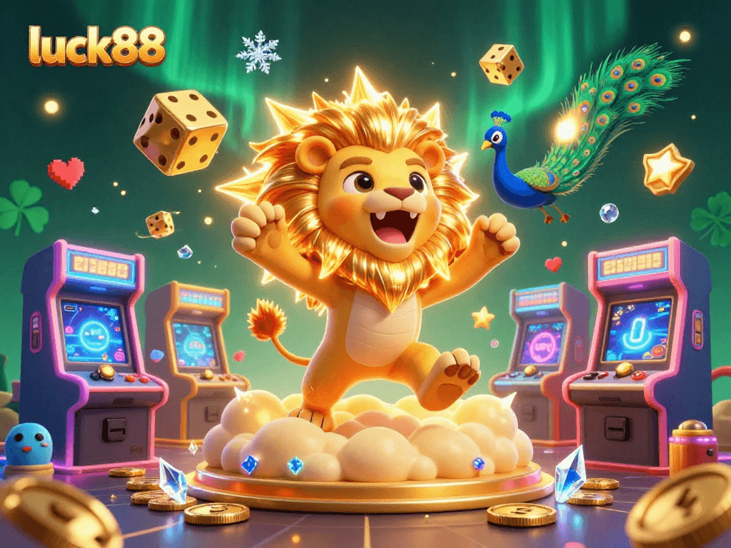 Experience thrilling gaming excitement at luck88 with vibrant casino elements and characters
