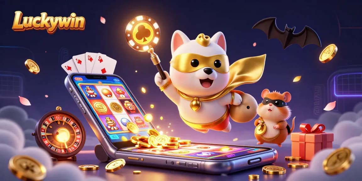 Experience thrilling gameplay at Luckywin with a 3D superhero dog and casino elements.