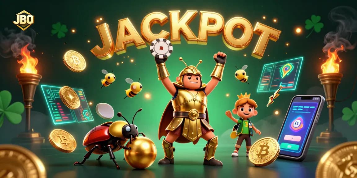 Win big at JBO with an exciting 3D celebration of victory and casino themes!