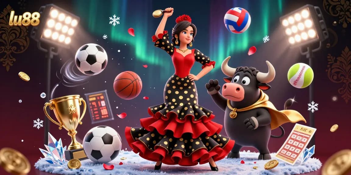 Experience dynamic betting action with lu88 amid sports elements and vibrant 3D characters.