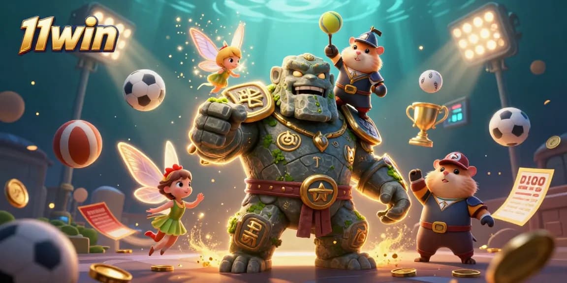 Experience the thrill of winning with 11win as the golem guardian and fairy cast magic.