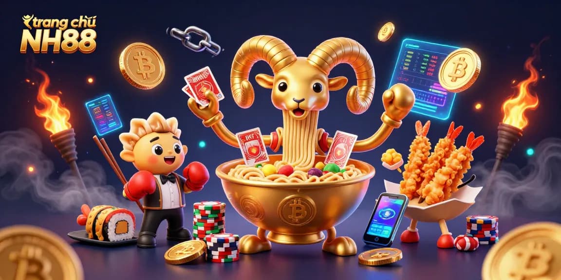Engage with the vibrant features of trang chủ NH88, showcasing an exciting casino scene with dynamic characters and game elements.