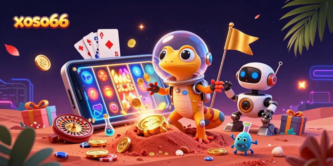 Xoso66 showcases an exciting Martian casino adventure with vibrant games and dynamic characters.