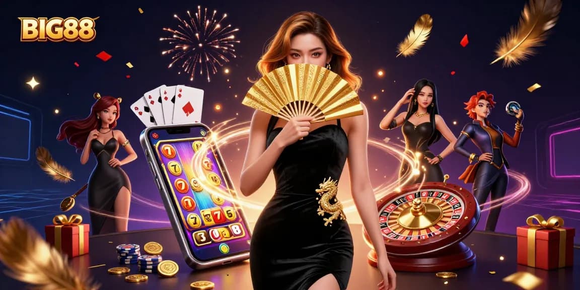 Experience BIG88 with a captivating casino ambiance featuring stunning visuals and dynamic gaming elements.