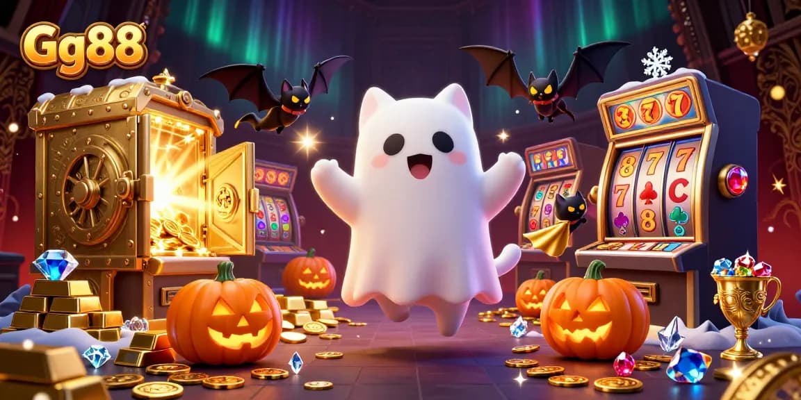 Experience thrilling jackpots with Gg88's slots featuring unique ghostly characters in a haunted casino.