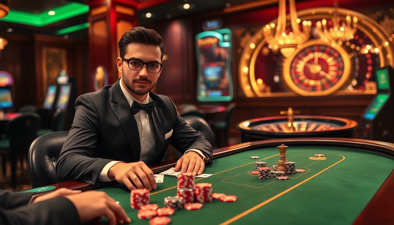 Experience the excitement at TR88 new, featuring an elegant poker table and vibrant casino atmosphere.