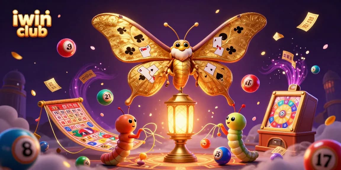 Experience thrilling gaming with iwin club's vibrant 3D illustration of lucky lottery moments.