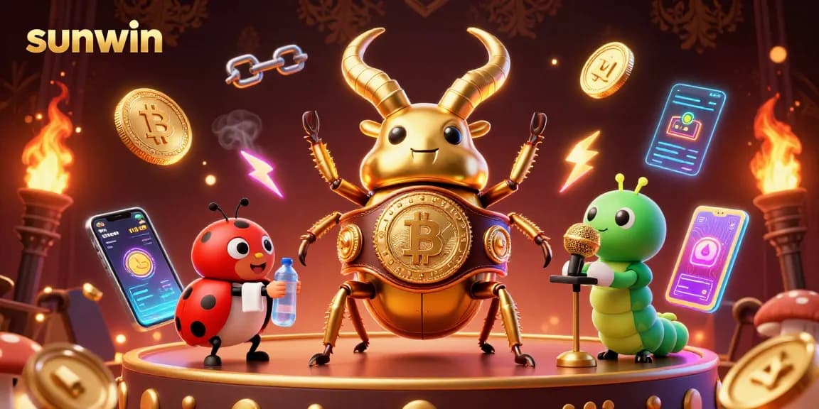 Experience the excitement at sunwin with a dynamic 3D showdown featuring quirky characters and crypto elements.