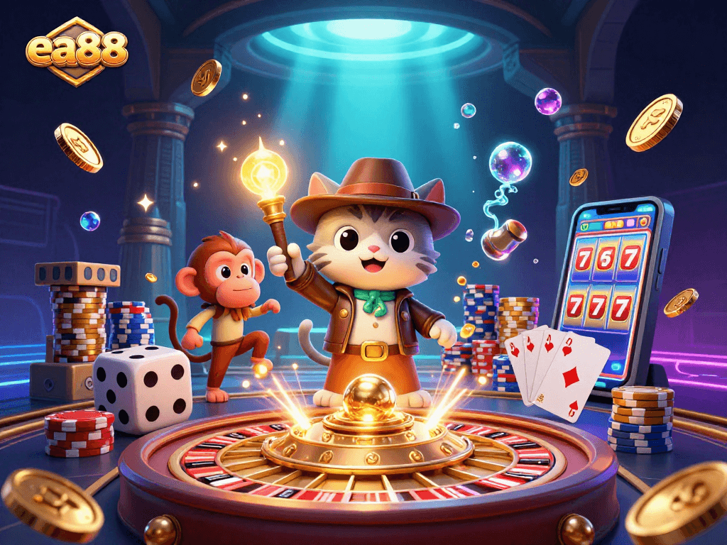Experience thrilling moments at ea88, where a cartoon archaeologist cat uncovers casino treasures!