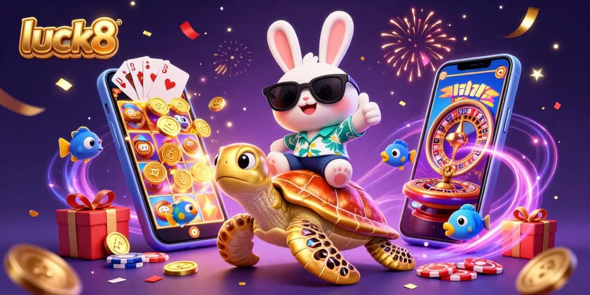 Experience excitement at luck8 casino with the charming lucky rabbit and golden turtle playing slots.