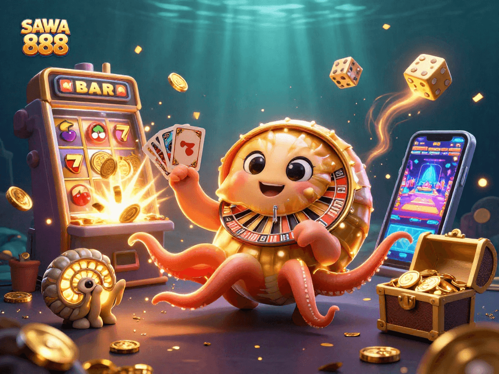 Experience the excitement with SAWA 888's vibrant jackpot action and gaming immersion.