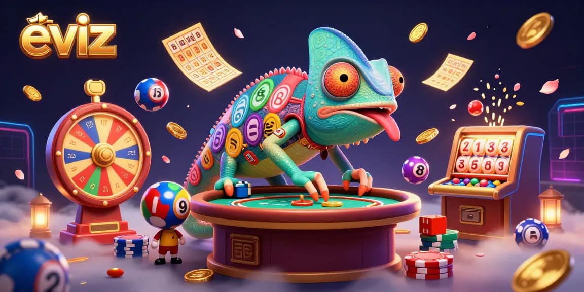 Engage in vibrant casino play with the chameleon owner at eviz, capturing the excitement of winning.