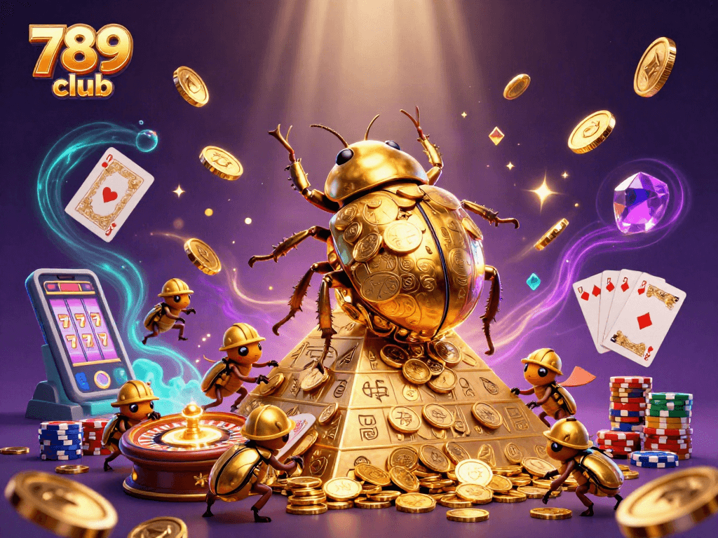 Spin and win with the 789 club in this vibrant casino-themed 3D illustration.