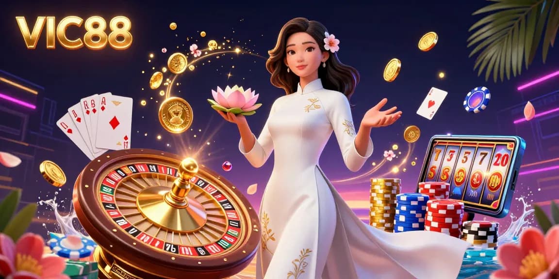 Experience exhilarating gameplay at VIC88 with lively characters, stunning visuals, and dynamic gaming elements.