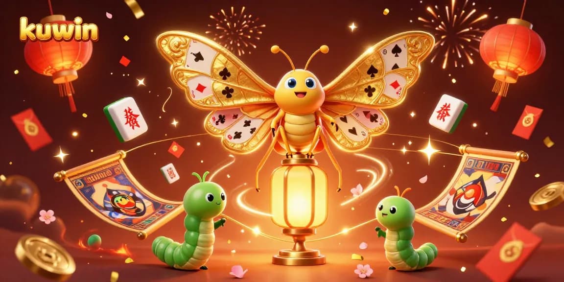Kuwin offers thrilling online casino games highlighted by a majestic moth and vibrant celebrations.