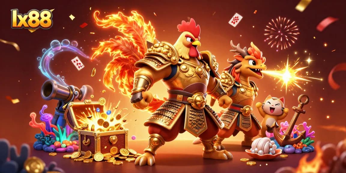 Experience the thrill of lx88 gaming with vibrant characters amidst dynamic casino action.
