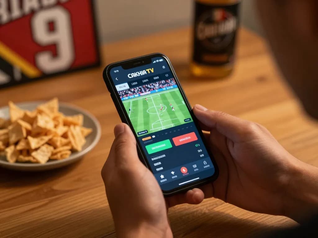 Betting on CAKHIA TV using a smartphone while enjoying live football matches