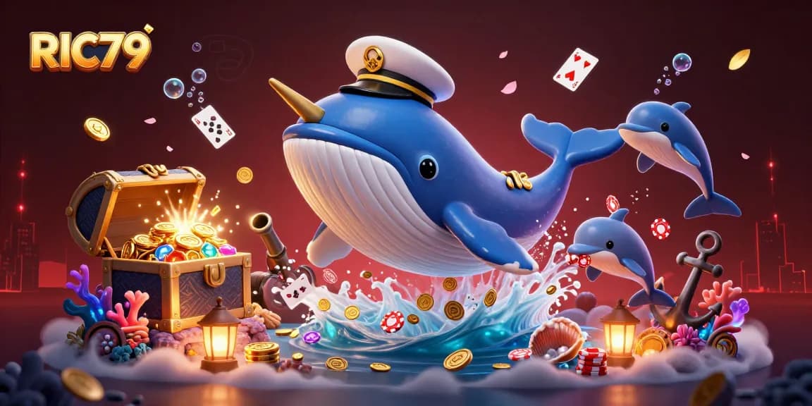 Experience thrilling gameplay with RIC79's vibrant casino action featuring animated sea creatures.