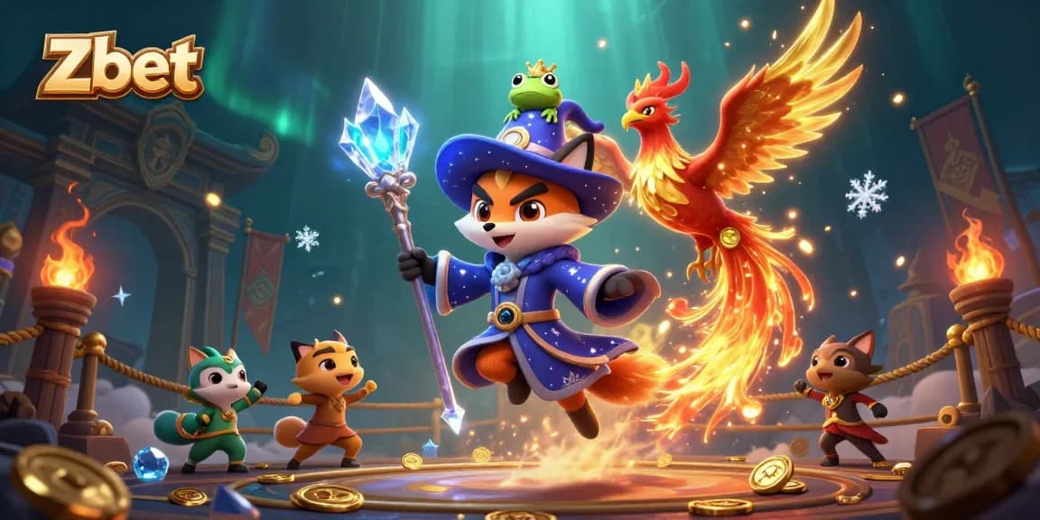Engage in thrilling bets at Zbet with a beautiful 3D casino scene featuring magical characters.