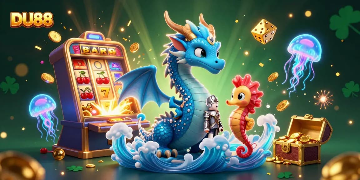 Experience vibrant casino magic at DU88 with spectacular dragon, seahorse, and jackpot treasures!