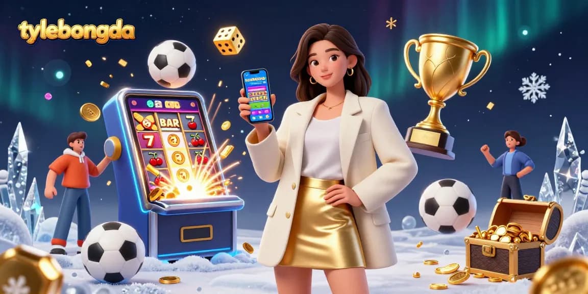 Experience sports betting excitement with tylebongda in a vibrant, action-filled 3D scene featuring a betting app.