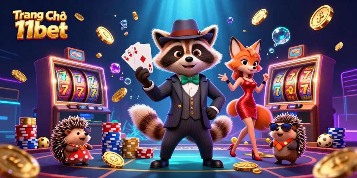 Engage with thrilling games at Trang Chủ 11bet, exploring vibrant visuals in a rich casino scene.