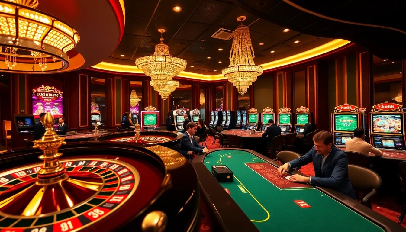 Experience the excitement of Jun88 with interactive roulette tables and vibrant slot machines.