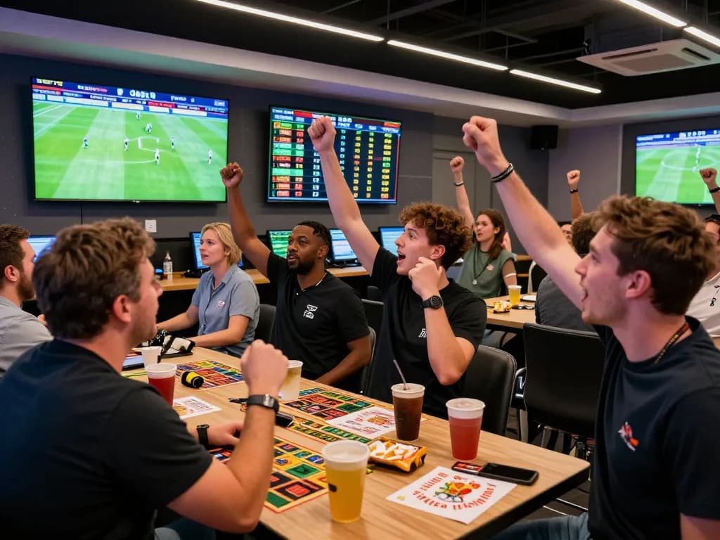 Exciting kèo nhà cái betting scene with enthusiastic fans analyzing live odds and match statistics.