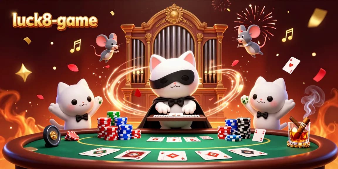 Play blackjack with luck8-game in a vibrant casino scene filled with dynamic characters and winning elements.
