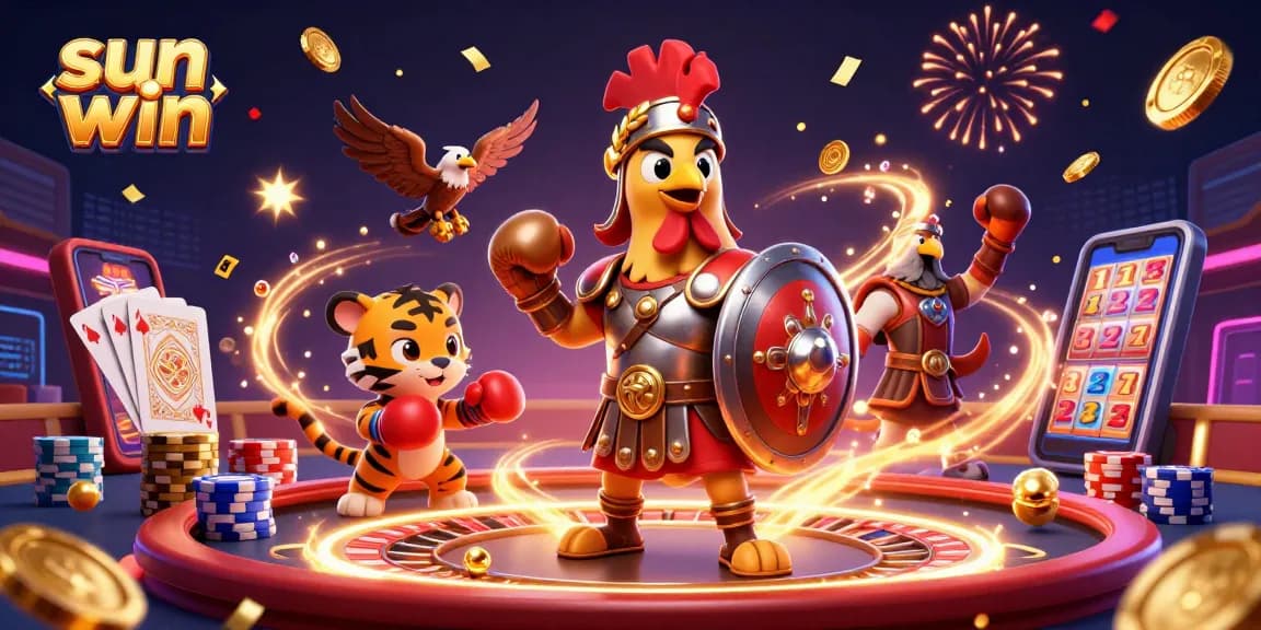 Join the thrilling sun win experience with a gladiator rooster championing fun casino games.