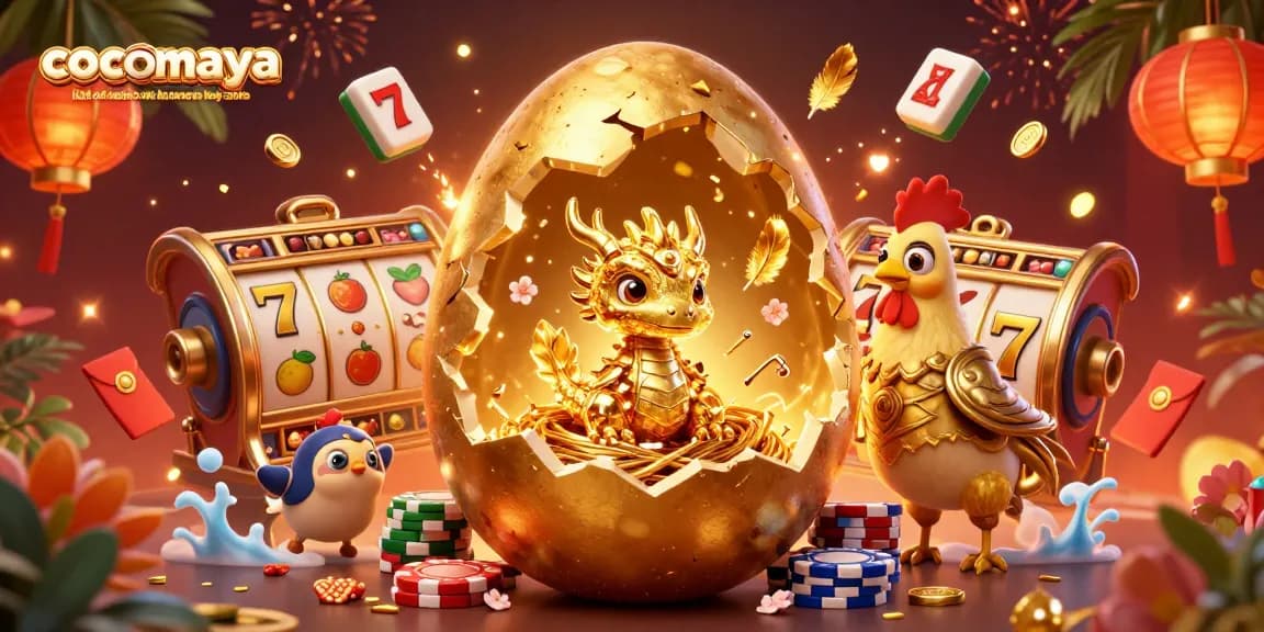 Experience the thrill of the cocomaya list of casinos with bonus buy slots in a vibrant 3D game-themed illustration with golden elements.