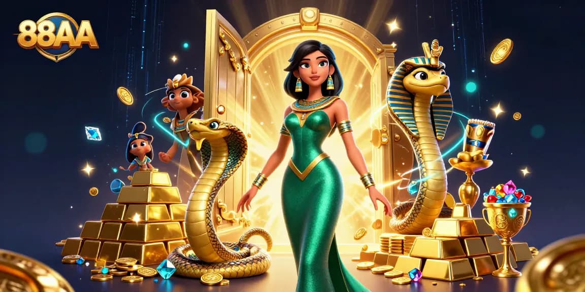 Engaging players at 88AA with vibrant casino elements and immersive golden treasures.