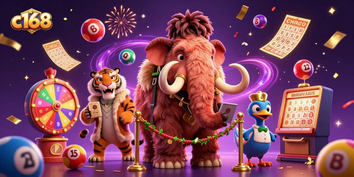 Experience thrilling gaming at c168 with a vibrant carnival atmosphere and festive energy in this dynamic casino scene.