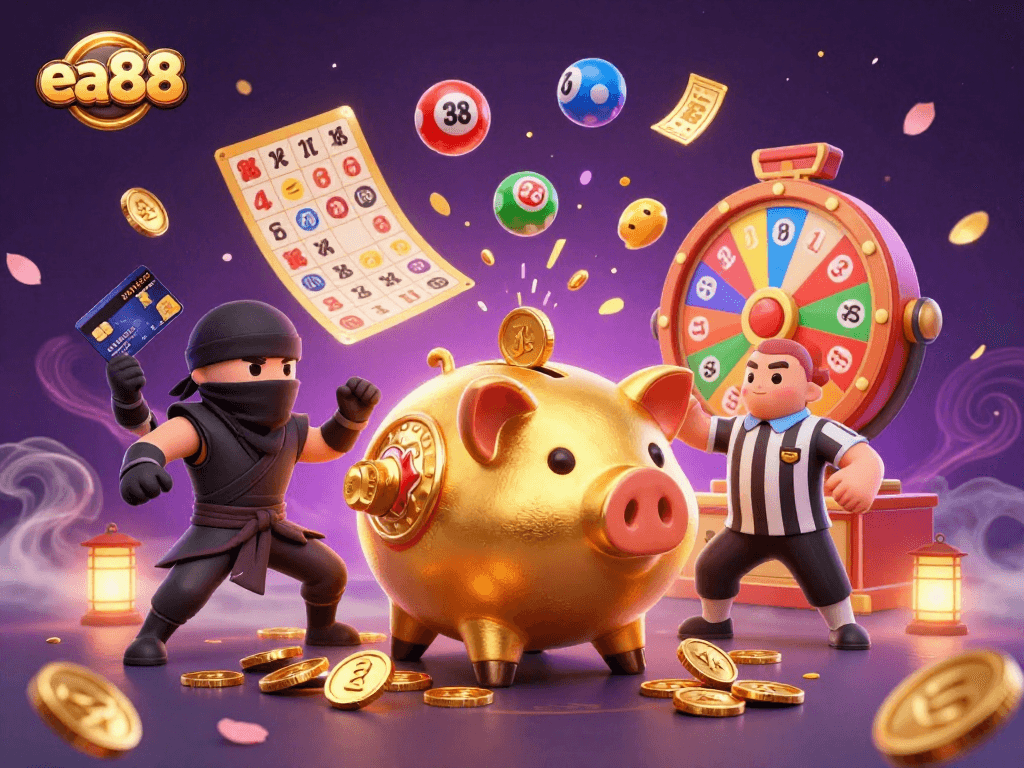 Catch exciting prizes with EA88's thrilling lottery games featuring dynamic action and vibrant colors.