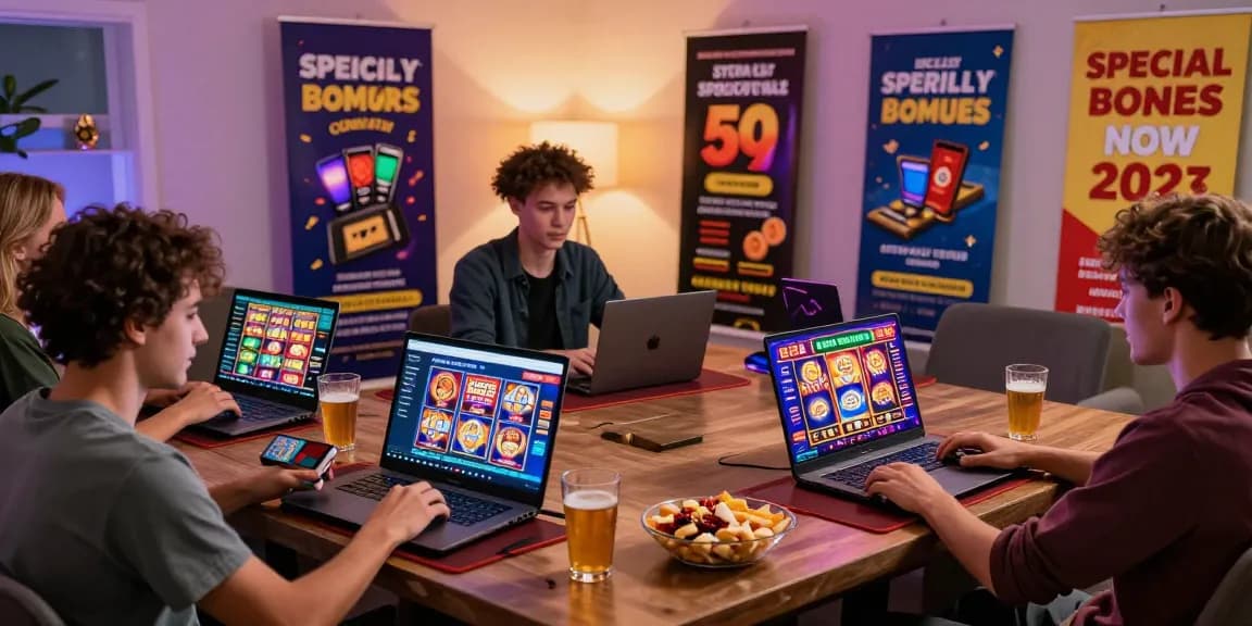 Excited players exploring new UK casino sites with vibrant games and offers.