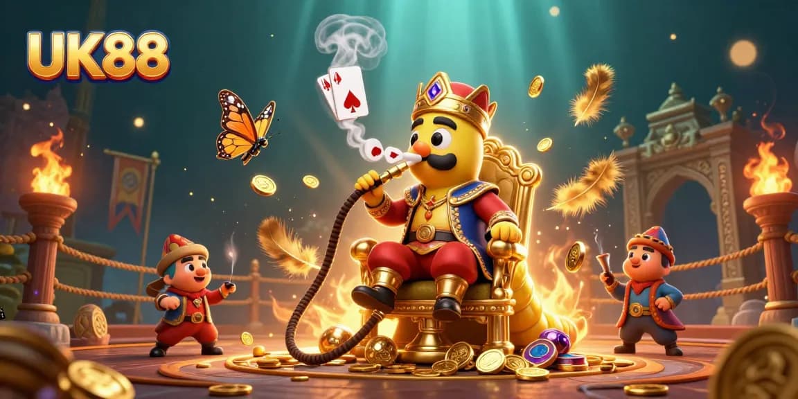 Experience immersive gameplay with UK88's unique 3D casino scene featuring vibrant characters and elements.
