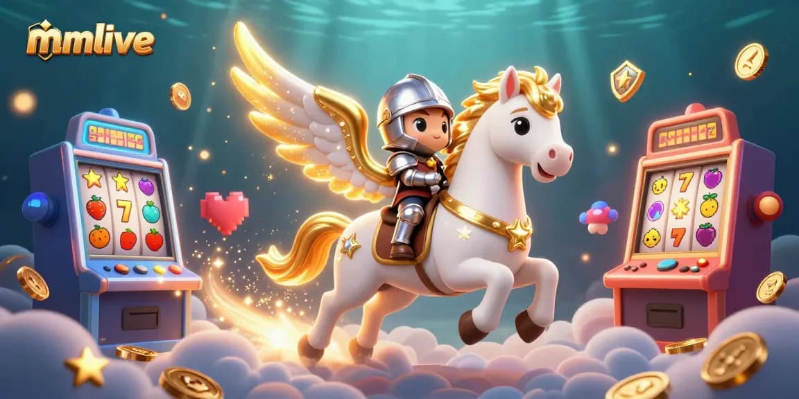 Experience thrilling slots with mmlive in this vivid 3D casino scene filled with excitement.
