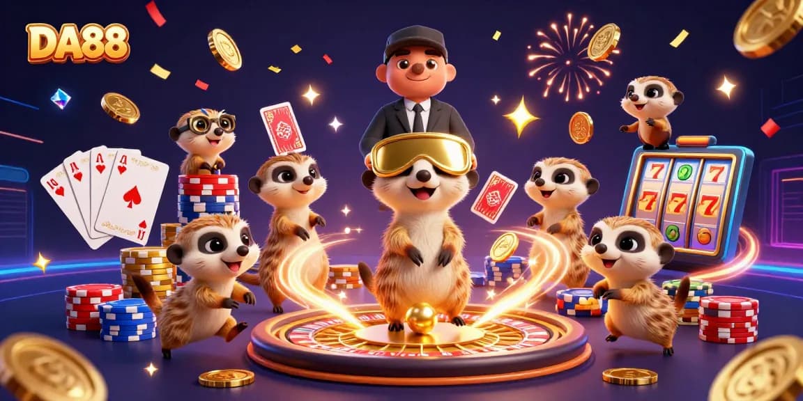 Experience thrilling gameplay at DA88 casino with meerkats managing your winning bets!