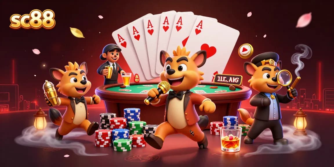 Experience the vibrant energy of sc88 as hyenas entertain in a lively casino atmosphere.