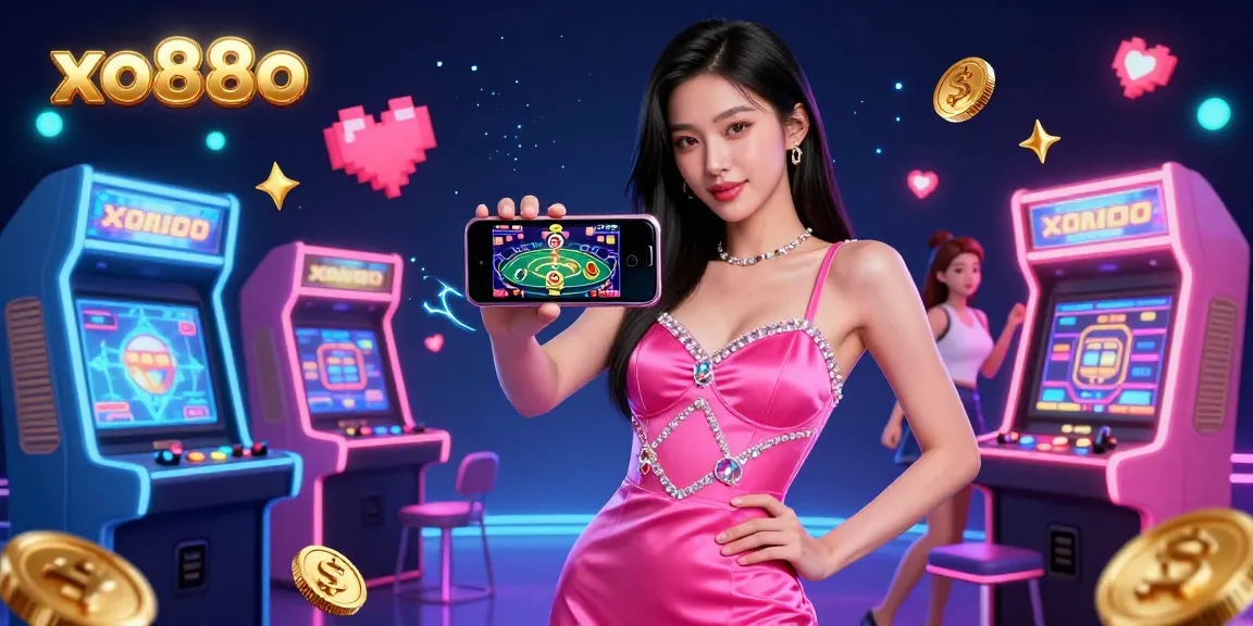 Experience the vibrant gaming world at xo88o with a stunning casino illustration showcasing live dealer excitement.