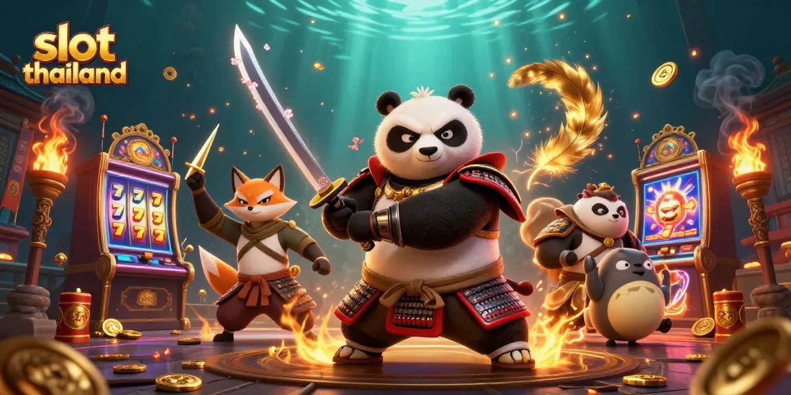 Spin the reels of slot thailand with vibrant characters and dynamic gaming elements in a casino-themed scene.