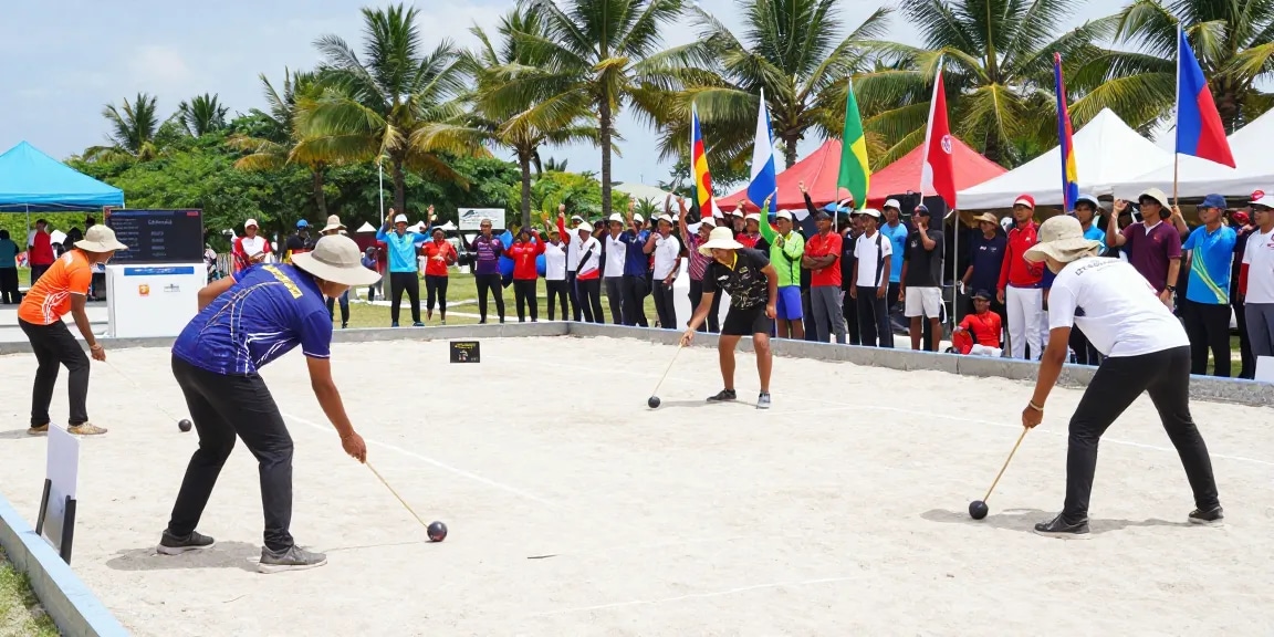 Exciting petanque tournament at fopikotatarakan.org capturing athletes in action with vibrant crowd support.